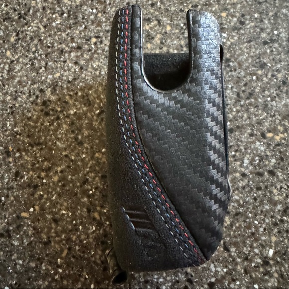 Carbon Fiber Key Fob Cover with Red Stitching - Picture 1 of 5